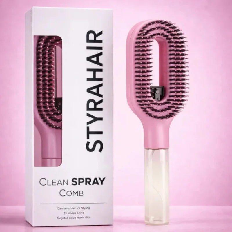 2-in-1 Spray Detangling Hair Brush with Mist Refill Chamber