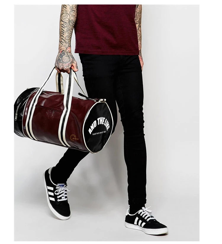 Unisex Vintage Faux Leather Sports Duffle & Gym Bag