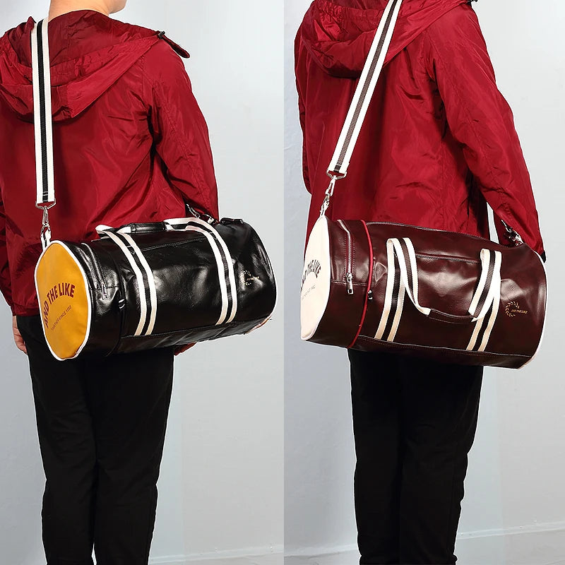 Unisex Vintage Faux Leather Sports Duffle & Gym Bag