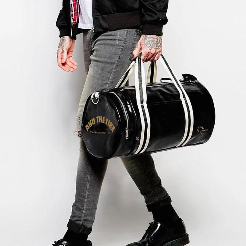 Unisex Vintage Faux Leather Sports Duffle & Gym Bag