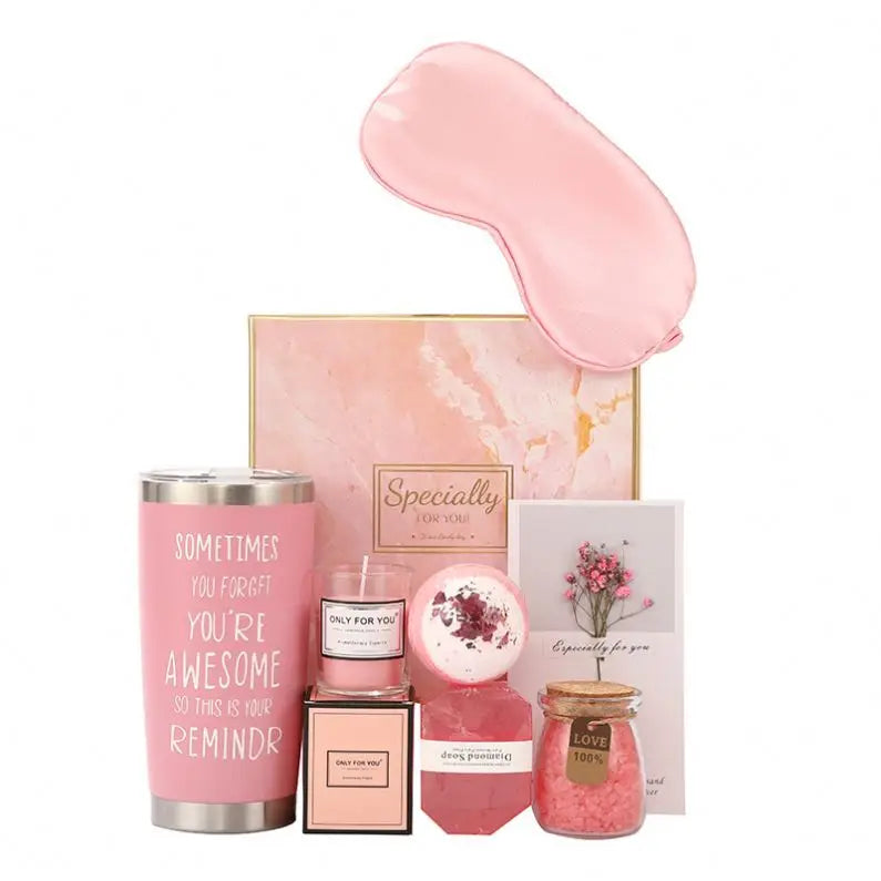 Luxury Women’s Self-Care Spa Gift Box Set | Insulated Tumbler & Pamper Kit