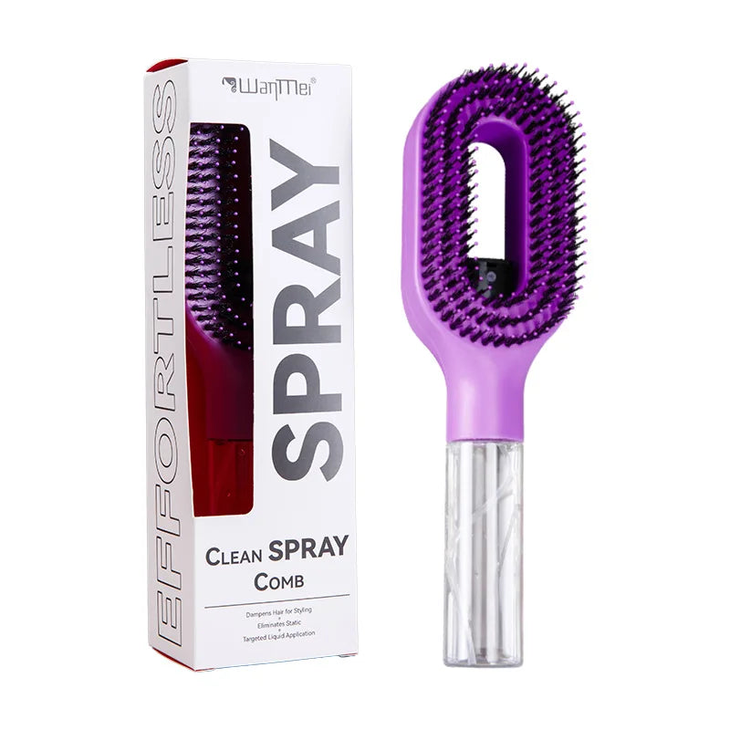2-in-1 Spray Detangling Hair Brush with Mist Refill Chamber
