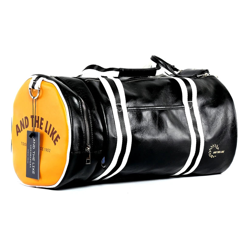 Unisex Vintage Faux Leather Sports Duffle & Gym Bag