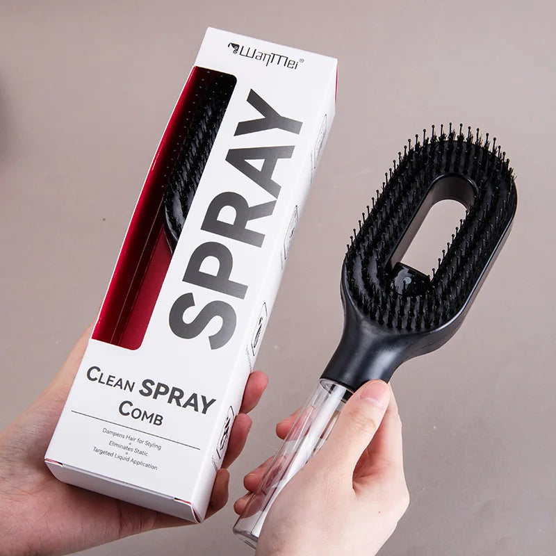 2-in-1 Spray Detangling Hair Brush with Mist Refill Chamber