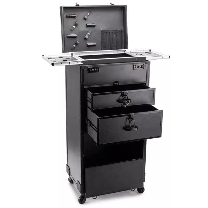 Professional Rolling Makeup Case – Extra Large Trolley Case with Combination Lock