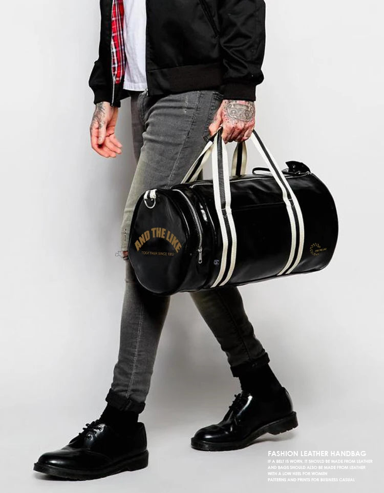 Unisex Vintage Faux Leather Sports Duffle & Gym Bag