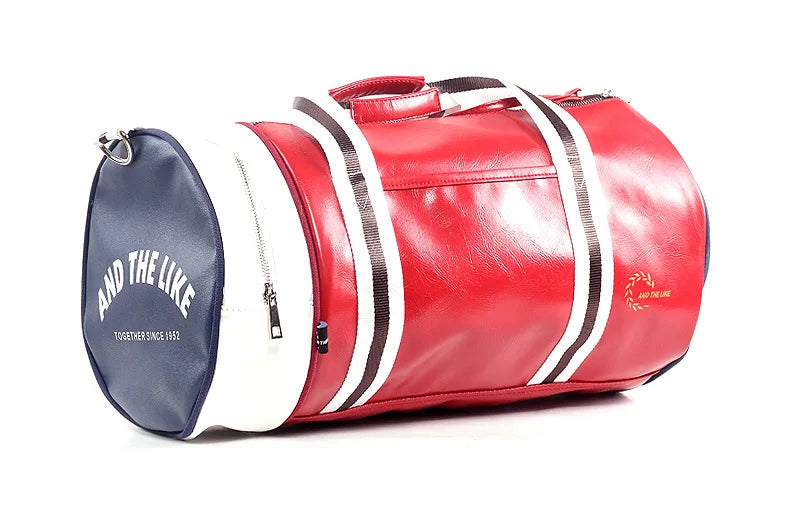 Unisex Vintage Faux Leather Sports Duffle & Gym Bag
