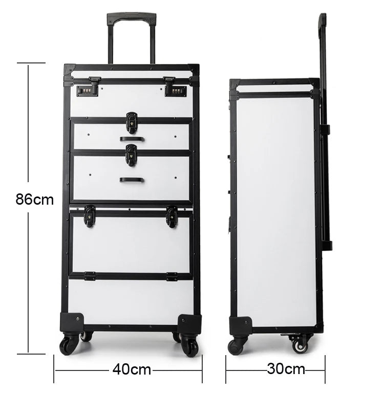 Professional Rolling Makeup Case – Extra Large Trolley Case with Combination Lock