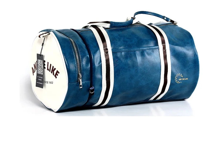Unisex Vintage Faux Leather Sports Duffle & Gym Bag