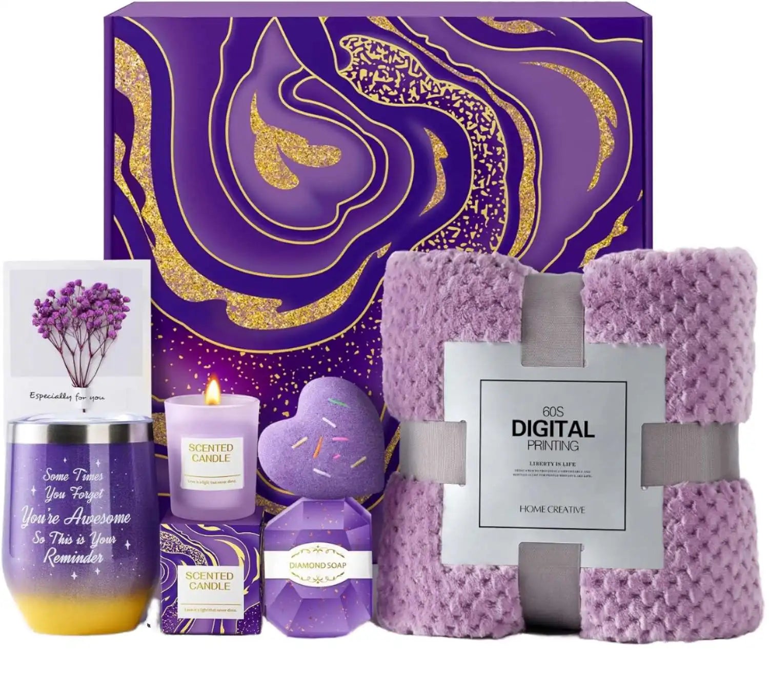 Luxury Women’s Self-Care Spa Gift Box Set | Insulated Tumbler & Pamper Kit