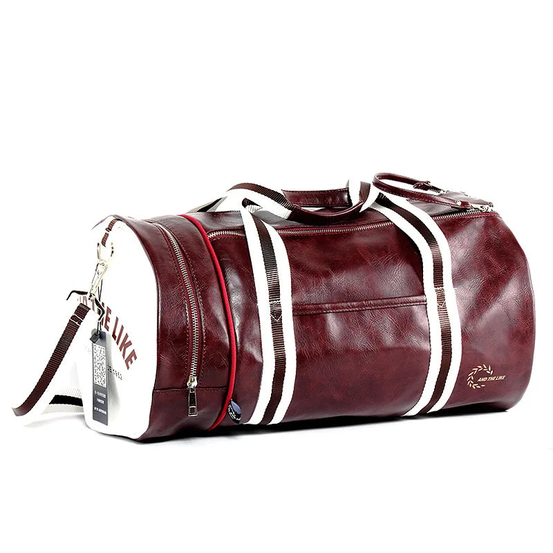 Unisex Vintage Faux Leather Sports Duffle & Gym Bag