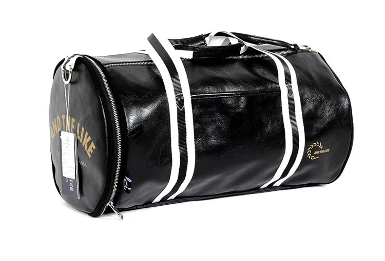 Unisex Vintage Faux Leather Sports Duffle & Gym Bag