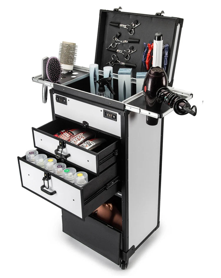 Professional Rolling Makeup Case – Extra Large Trolley Case with Combination Lock