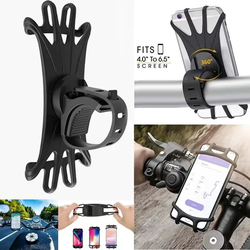 360° Rotatable Silicone Bicycle & Motorcycle Phone Mount Holder