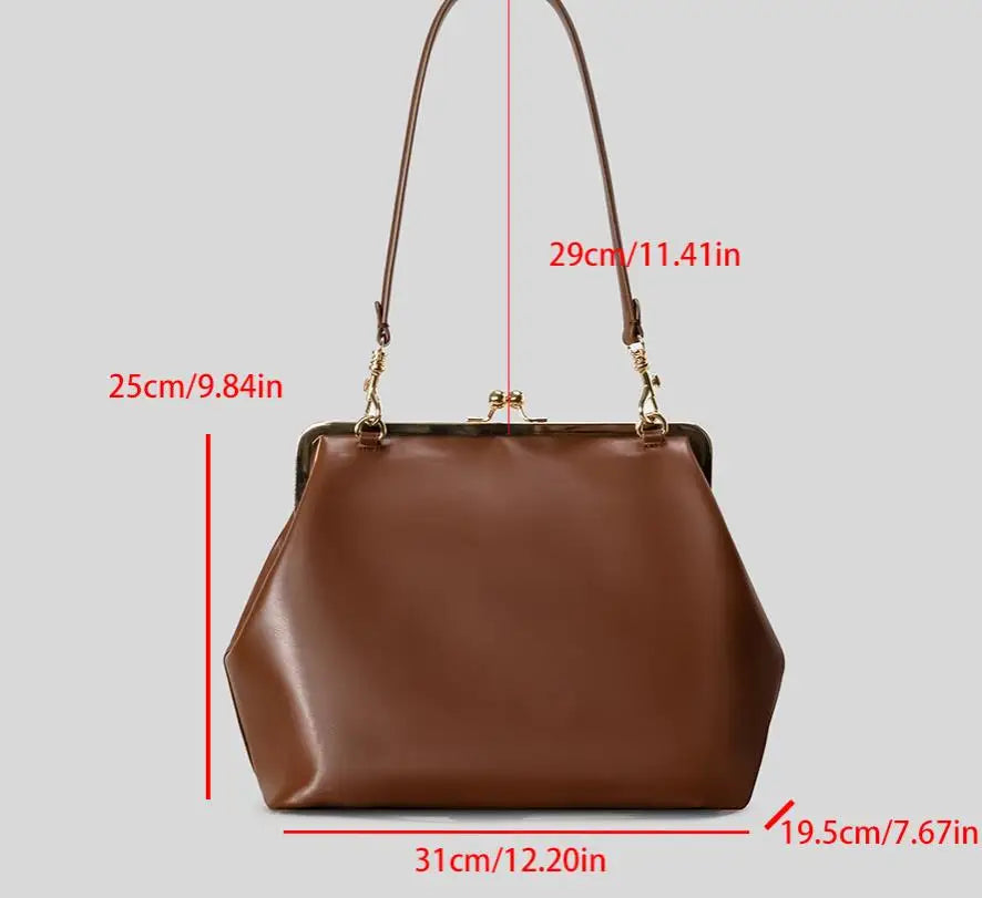 Woven Straw Oversized Frame Clutch – Elegant Vintage Kiss-Lock Shoulder Bag