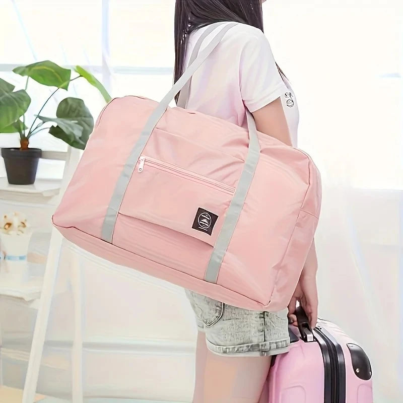Large Foldable Travel Duffel Bag – Lightweight Carry-On Holdall with Trolley Sleeve