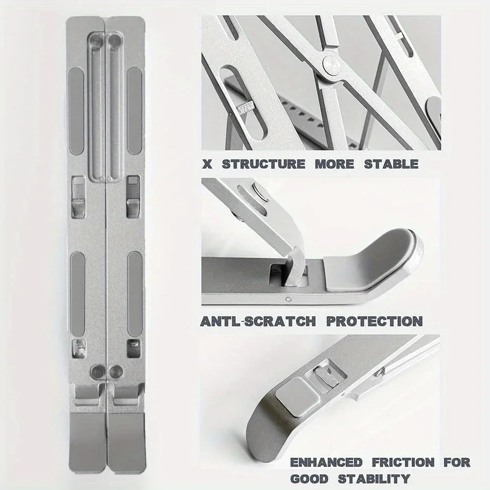 Adjustable Ergonomic Aluminum Laptop Stand (6-Level Height)