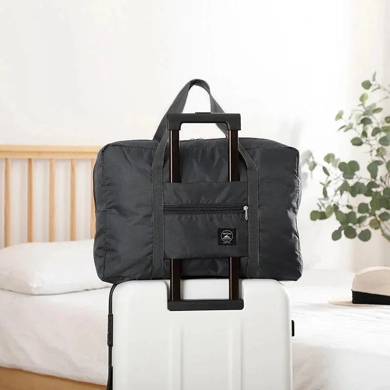 Large Foldable Travel Duffel Bag – Lightweight Carry-On Holdall with Trolley Sleeve