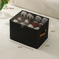 Foldable Fabric Shoe Storage Box with Dust-Proof Cover & Adjustable Dividers