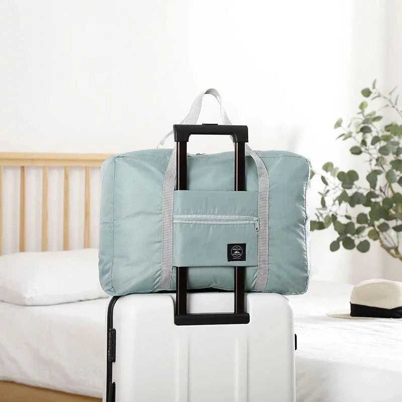 Large Foldable Travel Duffel Bag – Lightweight Carry-On Holdall with Trolley Sleeve