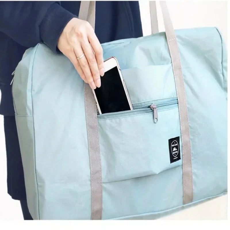 Large Foldable Travel Duffel Bag – Lightweight Carry-On Holdall with Trolley Sleeve