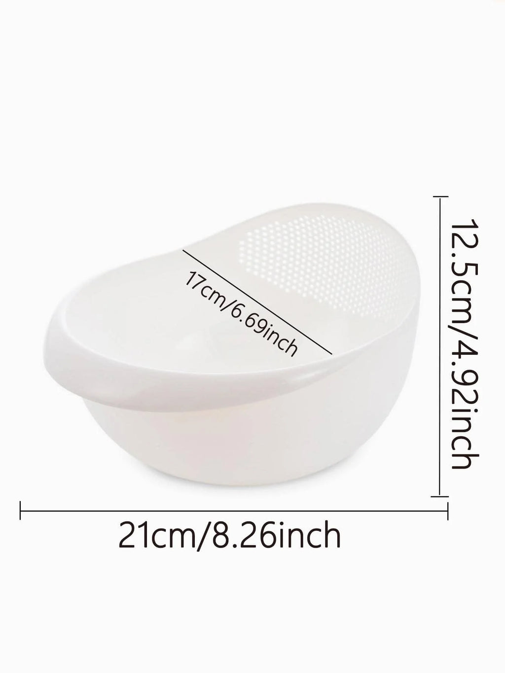2-in-1 Kitchen Colander & Rice Washing Bowl with Drain Handle