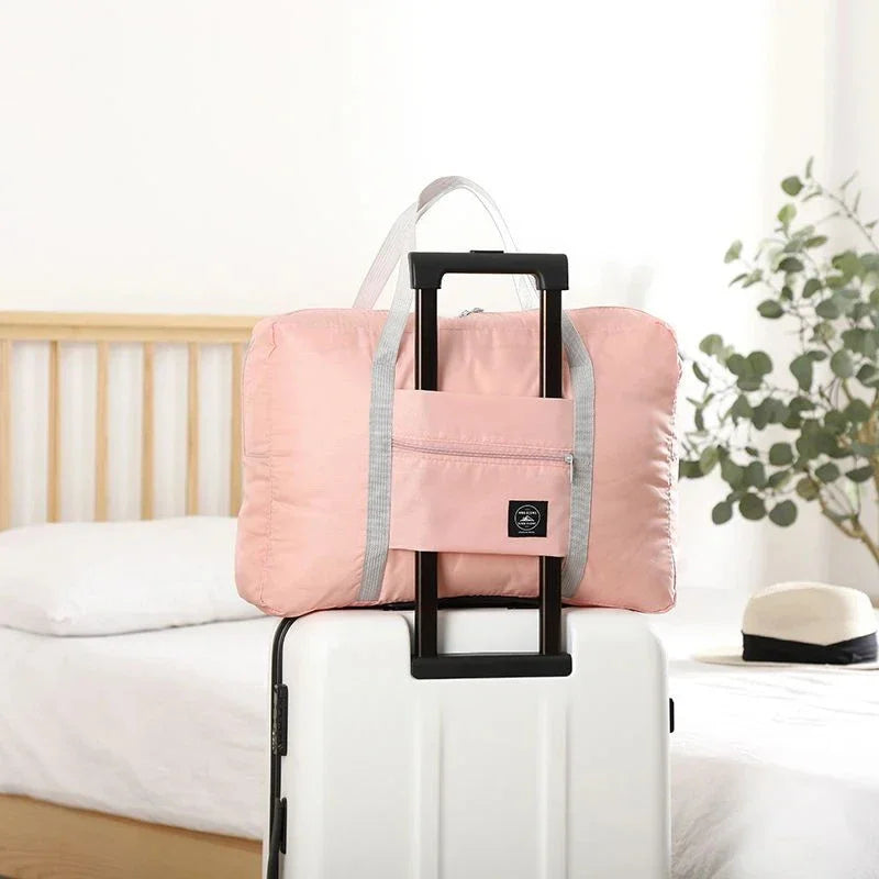 Large Foldable Travel Duffel Bag – Lightweight Carry-On Holdall with Trolley Sleeve