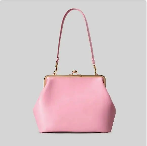 Woven Straw Oversized Frame Clutch – Elegant Vintage Kiss-Lock Shoulder Bag