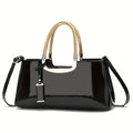 Glossy Patent Leather Evening Handbag – Elegant Top-Handle Shoulder Bag
