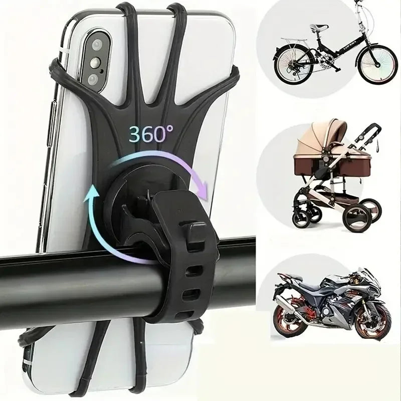 360° Rotatable Silicone Bicycle & Motorcycle Phone Mount Holder