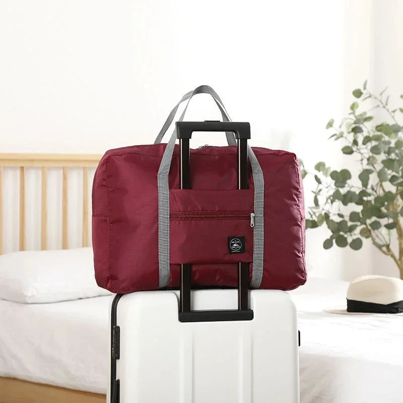 Large Foldable Travel Duffel Bag – Lightweight Carry-On Holdall with Trolley Sleeve