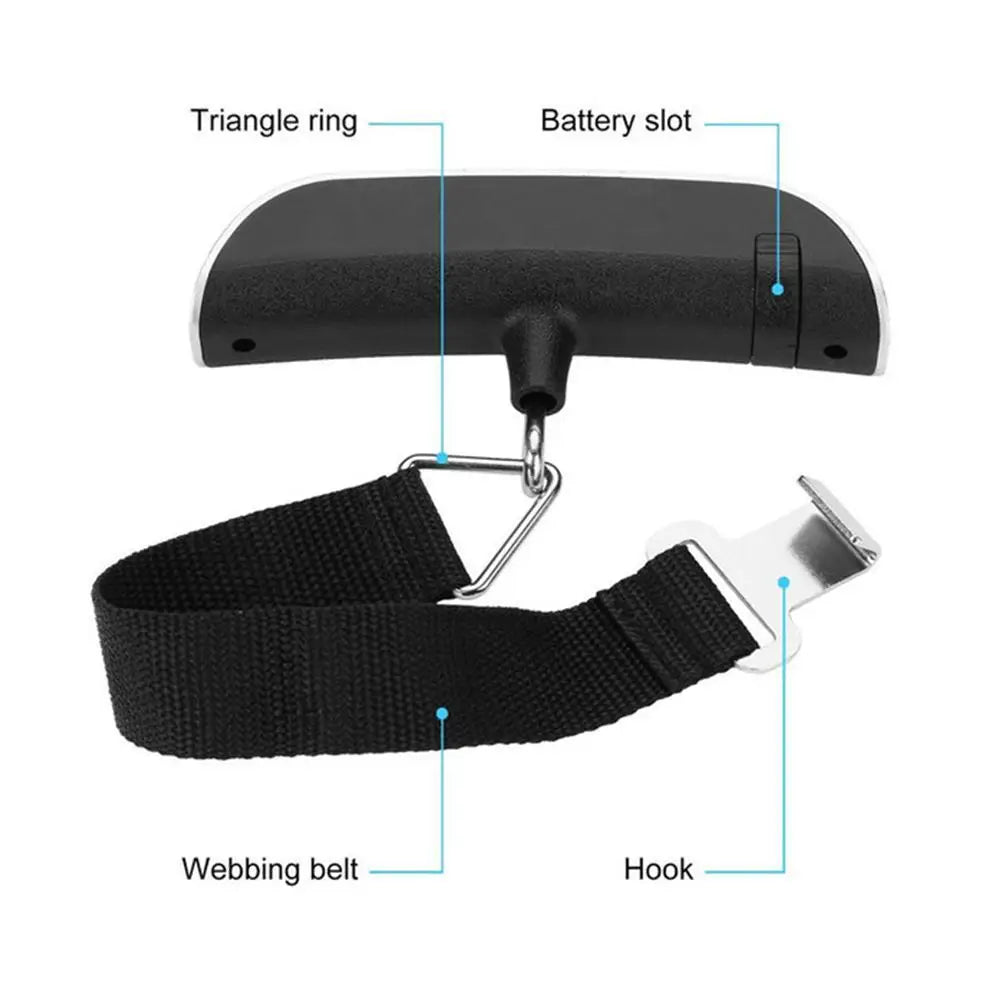 Digital Portable Luggage Scale (50kg/110lb Capacity) – Handheld Baggage Scale with Backlit LCD Display